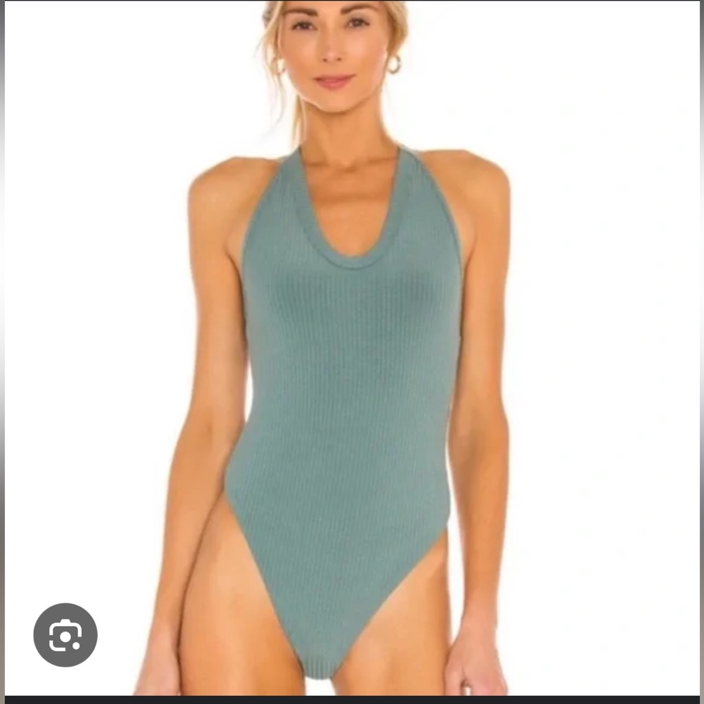 Free People Speed Dial Ribbed Bodysuit | XS - Sea Breeze
